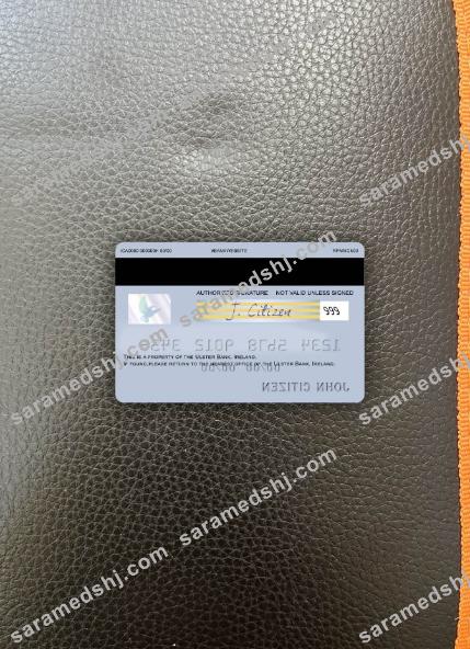 Ireland Ulster Bank Ireland visa card photolook back